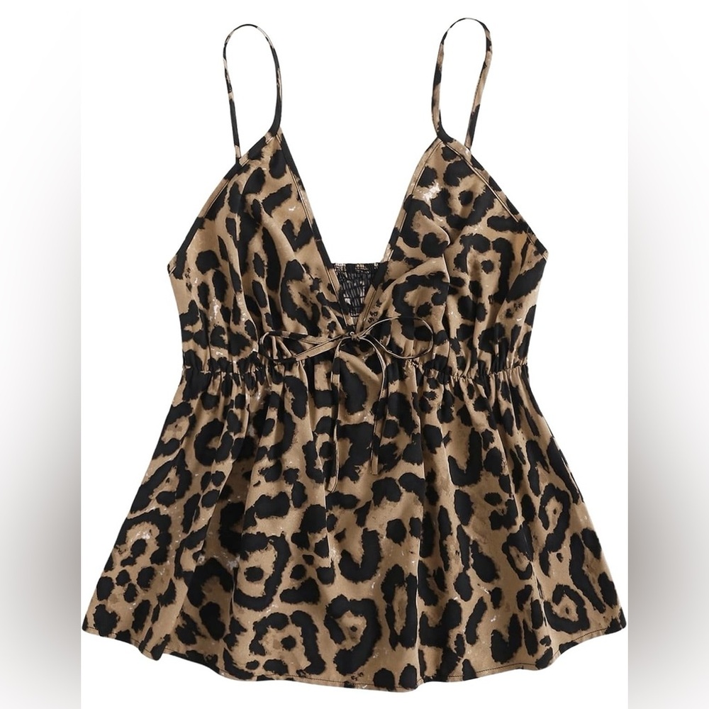 Leopard Print Spaghetti Strap Dress